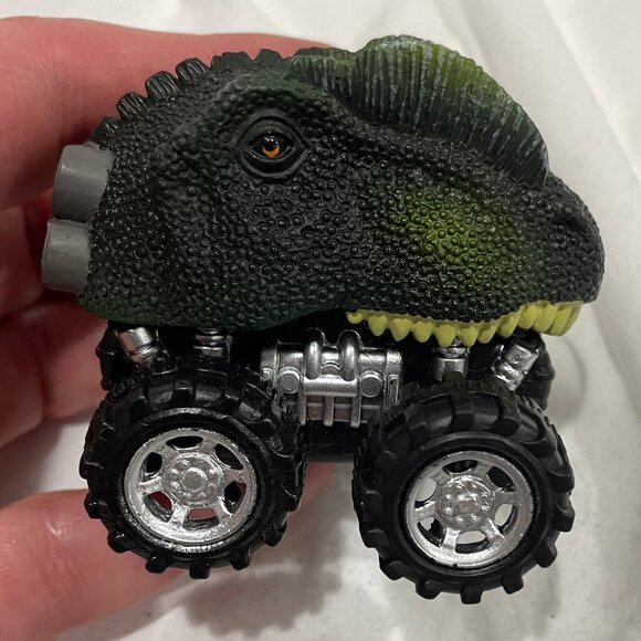 Lot of 4 Dino Bros Pull Back & Go Dinosaur Head Mini Monster Truck Car Toys - Picture 3 of 8